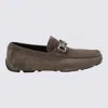 Ferragamo Buckle Detail Suede Loafers With Rubber Sole