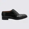 Ferragamo Black Leather Lace Up Shoes