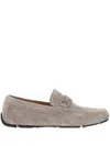 Ferragamo Byte Suede Driving Loafer In Taormina Stone