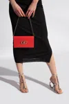 Ferragamo Mini Double Gancio Leather Shoulder Bag In Red