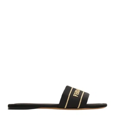 Ferragamo Logo Slides In Black