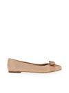 Ferragamo Ballet Flat Shoes In Beige