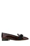 Ferragamo Loafers Laufer Patent Leather Brown Leopard In Multicolor