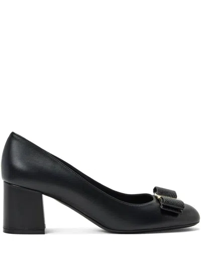 Ferragamo Flats In New Nappa Viva Nero-