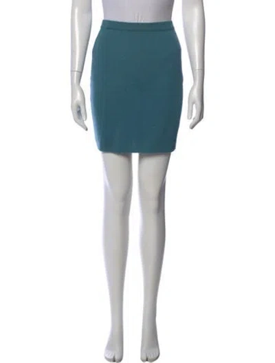 Pre-owned Ferragamo Fleece Mini Skirt In Blue