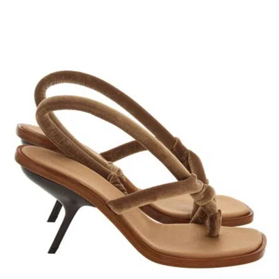 Ferragamo Fleur 85 Mid Heel Sandals In Brown