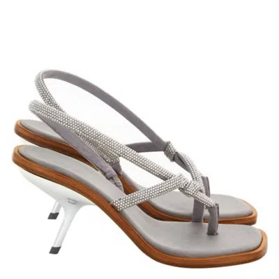 Ferragamo Fleur 85 Mid Heel Sandals In Multi