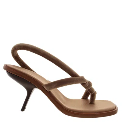 Ferragamo Fleur 85 Mid Heel Sandals In Brown