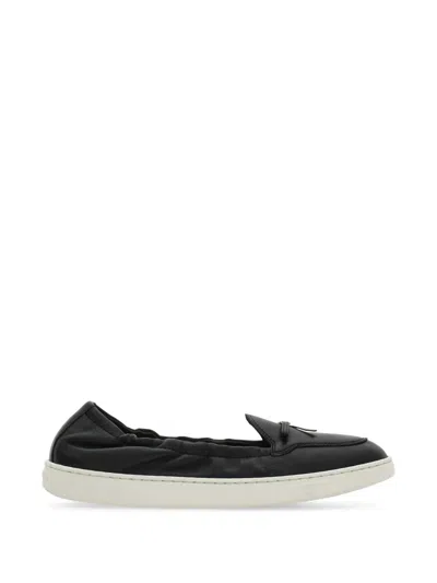 Ferragamo Flexible Loafer With Mini Bow Detail In Black