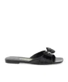 Ferragamo Vara Padded Bow-detail Slides In Black