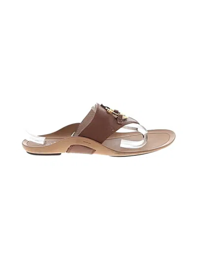 Pre-owned Ferragamo Flip Flops In Brown