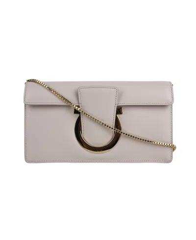Ferragamo Flip Open And Close Single Shoulder Bag In Gray