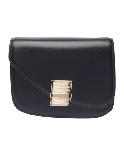 Ferragamo Flip Shoulder Bag In Black
