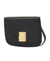 Ferragamo Small Asymmetric Leather Crossbody Bag In Black