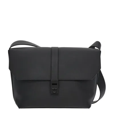 Ferragamo Flip Shoulder Bag In Black