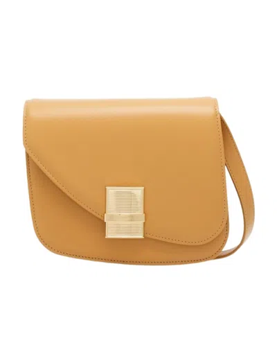 FERRAGAMO SMALL ASYMMETRIC LEATHER SHOULDER BAG