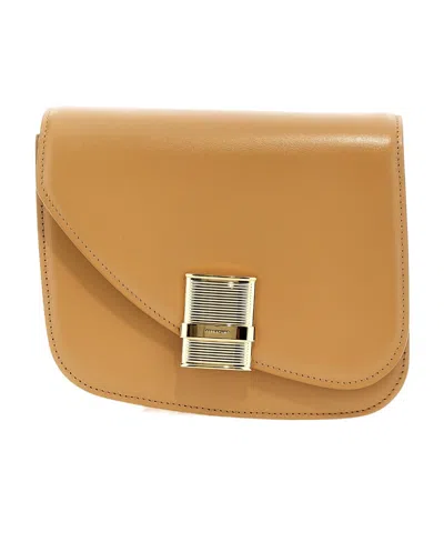 Ferragamo Flip Shoulder Bag In Brown