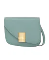 Ferragamo Small Asymmetric Leather Shoulder Bag In Green