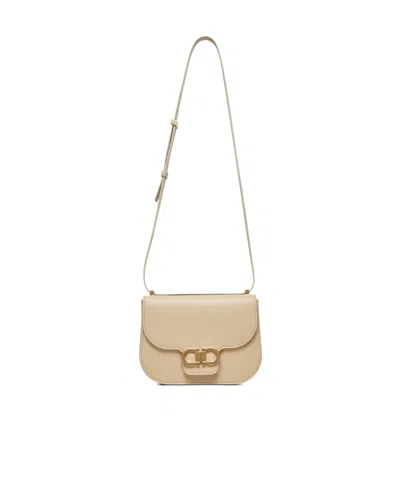Ferragamo Flip Shoulder Bag In Nude