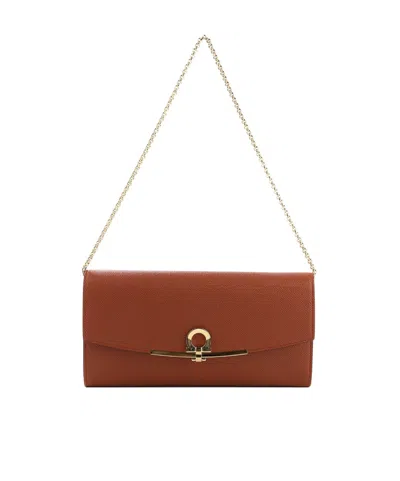 Ferragamo Flip Shoulder Bag In Red
