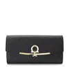 Ferragamo Flip-top Gancini 'wallet In Brown