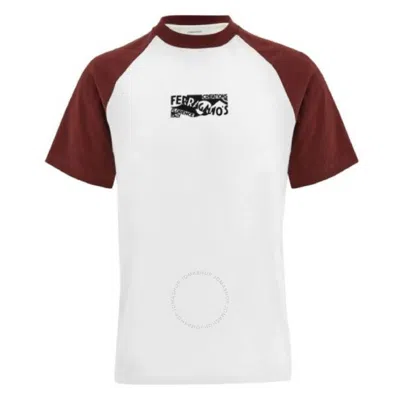 Ferragamo Flock Print Cotton T-shirt In White