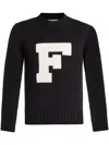 Ferragamo Flocked Logo Jumper In Black