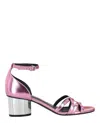 Ferragamo Flor Metallic Leather Sandal In Multi