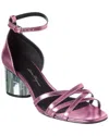 Ferragamo Flor Metallic Leather Sandal In Multi