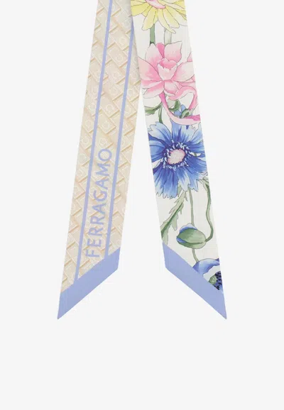 Ferragamo Floral Bouquet Print Silk Mini Bandeau