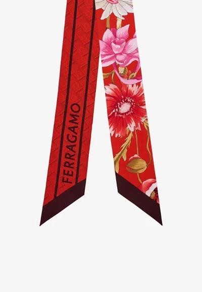 Ferragamo Floral Bouquet Print Silk Mini Bandeau