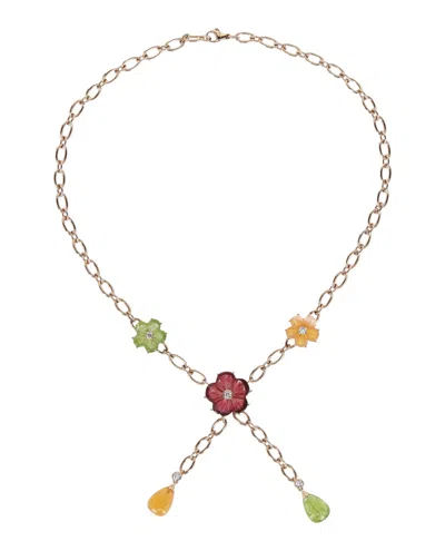 Ferragamo Floral Boutique Necklace In Red