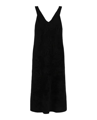 Ferragamo Floral Fil Coupé Midi Dress In Multi