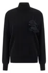 Ferragamo Floral Insert Sweater Sweaters And Cardigans Black In Animal Print
