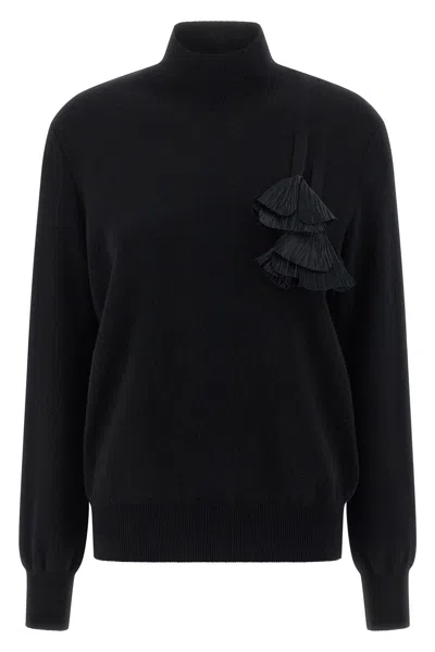 FERRAGAMO FLORAL INSERT SWEATER