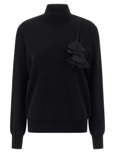 FERRAGAMO FLORAL INSERT SWEATER