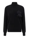Ferragamo Floral Insert Sweater Sweaters And Cardigans Black In Black