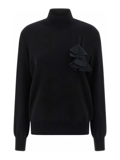 FERRAGAMO FLORAL INSERT SWEATER
