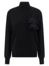 Ferragamo Floral Insert Sweater Sweaters And Cardigans Black In Black