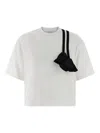 Ferragamo T-shirt With Floral Detail And Tassels In White