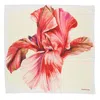 Ferragamo Floral Iris Print Silk Scarf In Beige