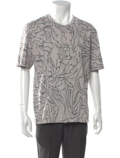 Pre-owned Ferragamo Floral Print Crew Neck T-shirt In Neutral
