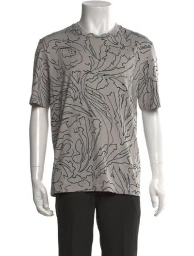 Pre-owned Ferragamo Floral Print Crew Neck T-shirt In Neutral