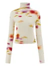 Ferragamo Blossom Print Mock Neck Top