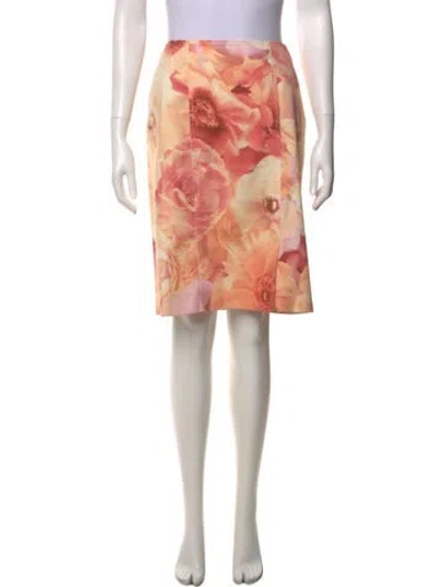 Pre-owned Ferragamo Floral Print Knee-length Skirt In Pink