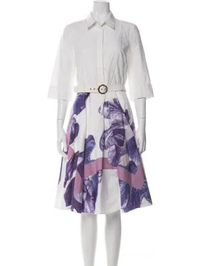 Pre-owned Ferragamo Floral Print Midi Length Dress In Multi