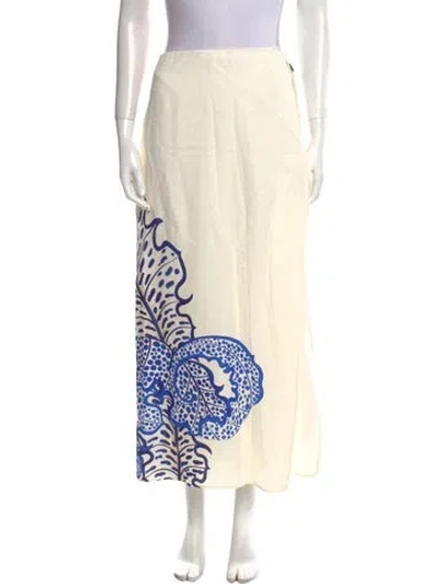 Pre-owned Ferragamo Floral Print Midi Length Skirt In Neutral