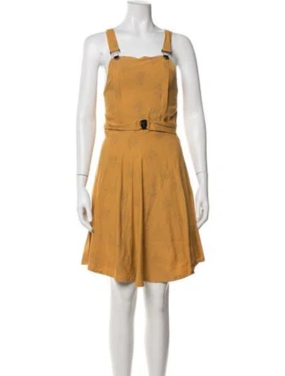 Pre-owned Ferragamo Floral Print Mini Dress In Neutrals