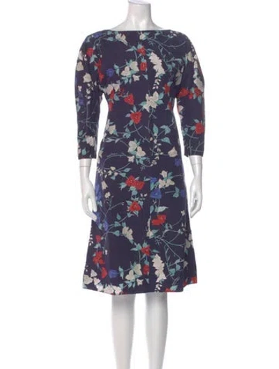 Pre-owned Ferragamo Floral Print Mini Dress In Purple