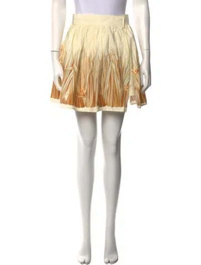 Pre-owned Ferragamo Floral Print Mini Skirt In Brown